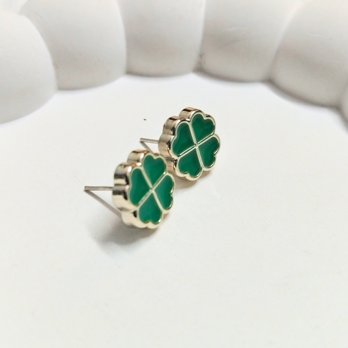 cloves.png Lucky Four-Leaf Clover Stud Earrings - Image 1